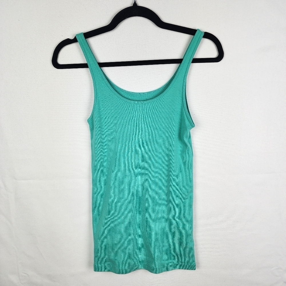 Eileen Fisher Tank Top‎ Womens S Mint Green Organic Cotton Sleeveless Scoop Neck